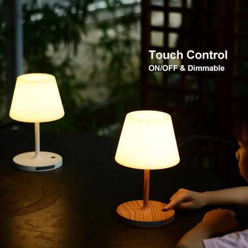 LOTITOL 4000mAh 2700K Dimmable/Portable IP44 (9.6in, Outdoor Table Lamp/Cordless USB Rechargeable / LED/Touch Battery