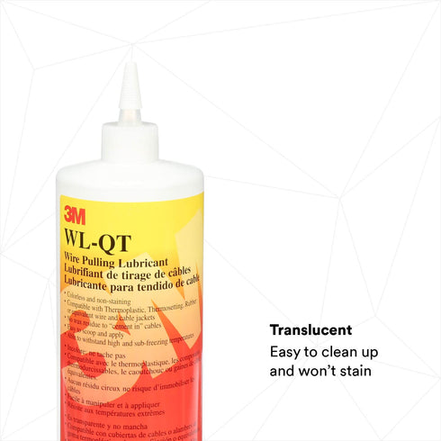 3M 1 Cable Pulling Lubricant Gel - Quart, Ideal for Various Cable Types