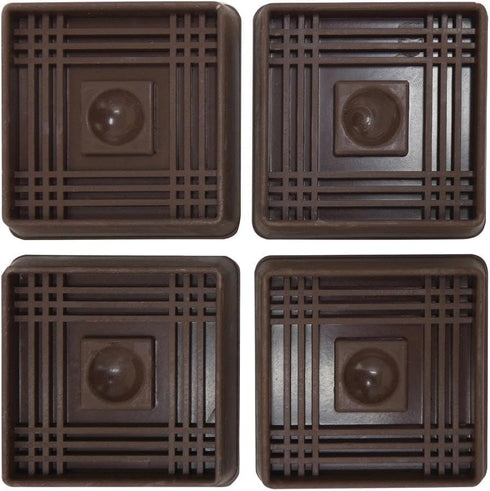 Shepherd Hardware 19076 2-Inch Square Caster Furniture Cup Walnut Finish (Pack of