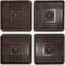 Shepherd Hardware 19076 2-Inch Square Caster Furniture Cup Walnut Finish (Pack of