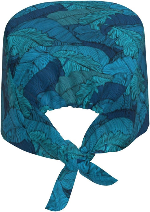 Mushrooms Snails Butterflies Breathable Scrub Hat for Nurses & Doctors Adjustable Working Cap with Moisture-Wicking