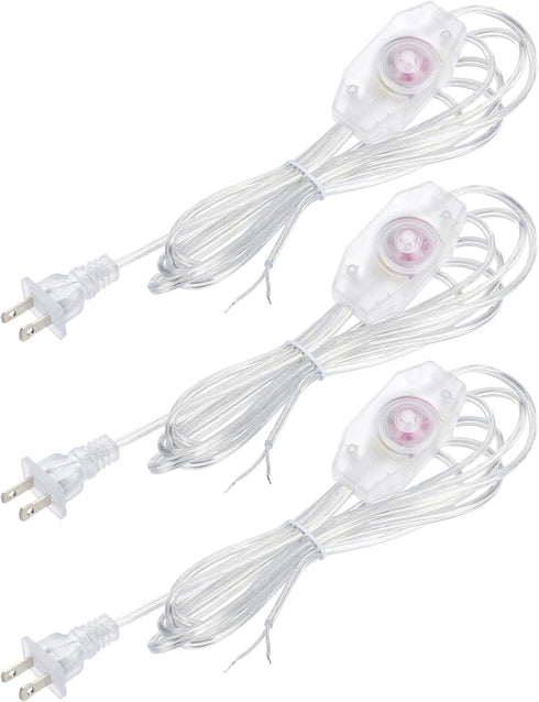PATIKIL 6 Feet Lamp Cord with Plug, 3 Set UL List Lamp Power