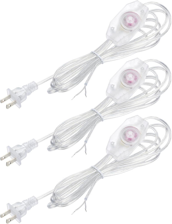 PATIKIL 6 Feet Lamp Cord with Plug, 3 Set UL List Lamp Power