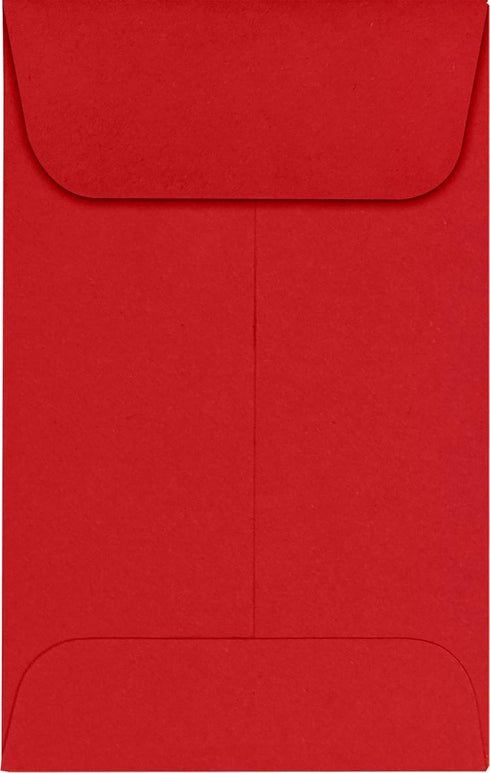 LUXPaper #1 Coin Envelopes | 2 1/4" x 3 1/2" | Ruby Red | 80lb. Text | 500 Qty