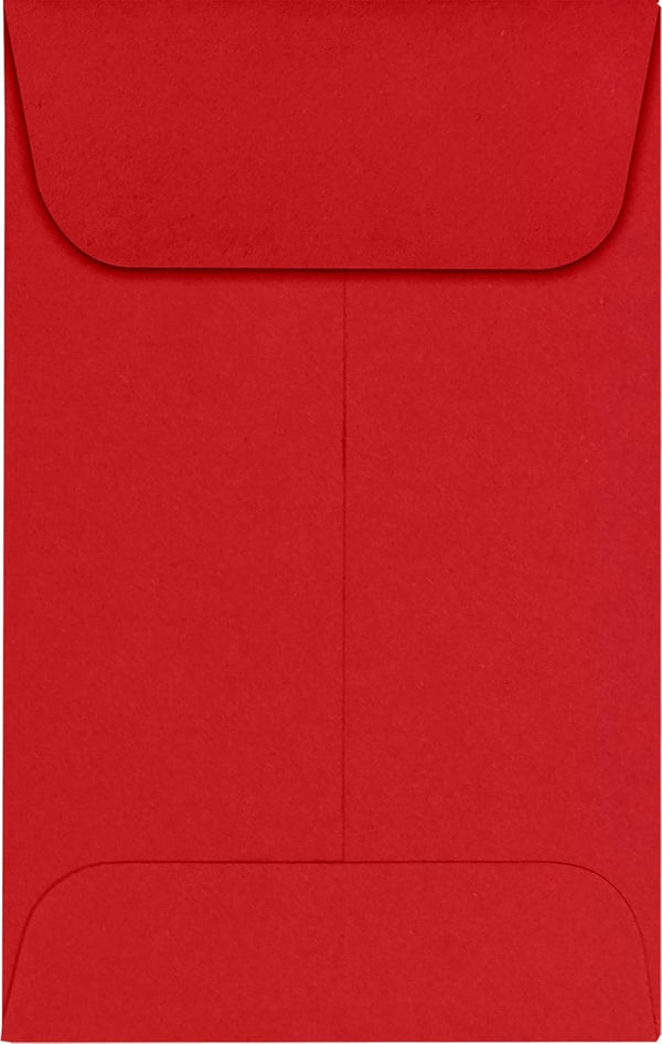 LUXPaper #1 Coin Envelopes | 2 1/4" x 3 1/2" | Ruby Red | 80lb. Text | 500 Qty