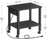 HOOBRO 2-Tier Printer Stand with Charging Station, Under Desk Printer Table, Printer Cart with Storage Shelves, Black