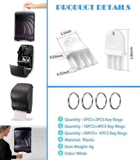 dispensers.Pack 5 Paper Towel Dispenser Key and Wafflepaper Dispenser Key are for Various Toilet Paper Organizers