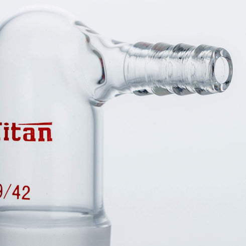 Glass 90 Degree Vacuum/Gas Adapter, Borosilicate Bent Inlet Adapter with 29/42 Inner Joint for Laboratory Supply