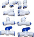 3/8" inch Quick Connect Water Purifiers Tube Fittings for RO Water Reverse Osmosis System (Ball Valve+L+Y+I+T Type) + PVC Pipe Tube Hose Cutter + 5 Meters/16 Feet Tubing Pipe (White)