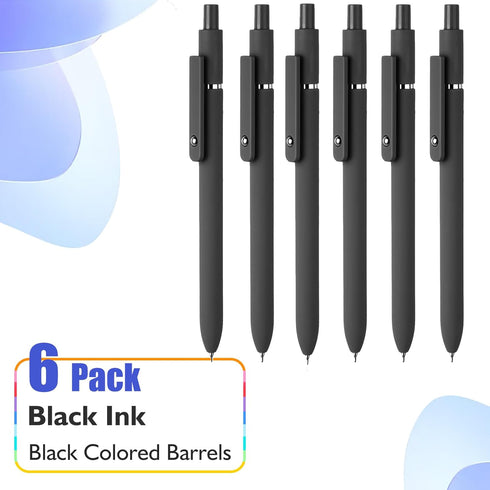 Black Gel Pens, 0.5mm Black Ink Pens for Journaling, Cool Construction Accessories Gifts for Dad Father Boyfriend, Birthday Gifts for Men, Him, Husband (6PCS Elegant Black) by Vanhench