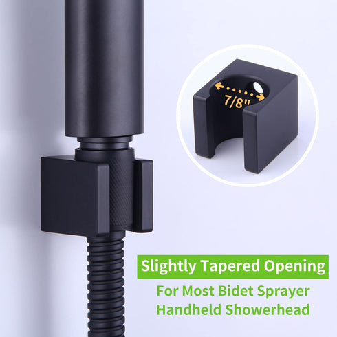 Nozzle Angle Simple Shower Wand Holder, Brass Shower Head Hanger, Sprayer Handle Bracket, Matte Black
