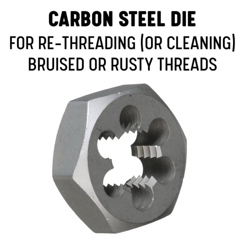 Drill America 1/2"-24 Carbon Steel Hex Rethreading Die - DWT Series