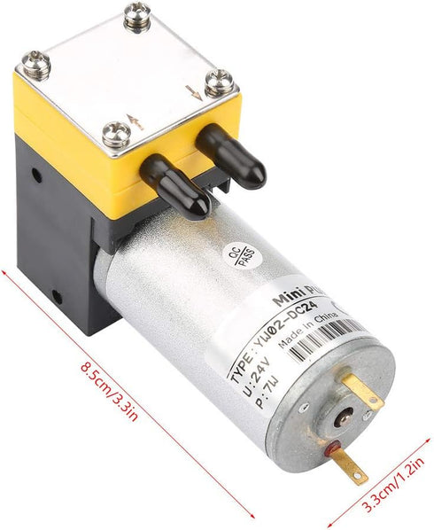 12V Miniature Electric DC Motor Diaphragm Vacuum Pump, Self Priming Water Pump for Air Liquid Equipment, 0.4-1L/min