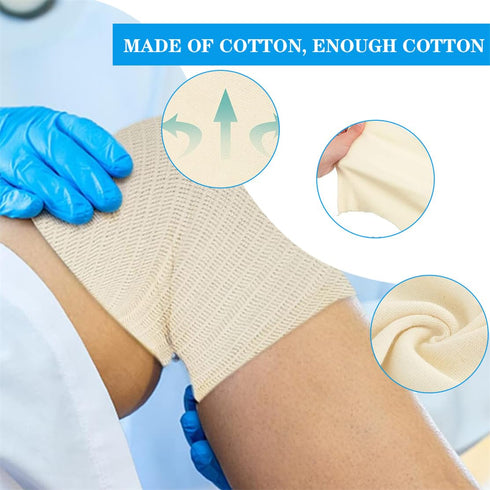 XIZAO (3.9 Inch 5.46 Elasticated Tubular Support Bandage Cotton Stockinette Tubing Size F Reusable Compression Sport
