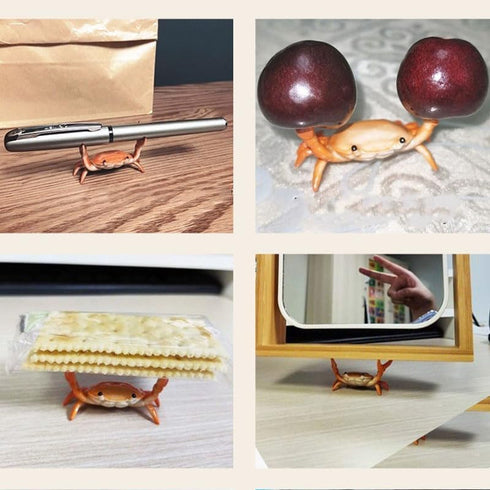 Opexicos Crab Shaped Pen Holder - Weightlifting Design, Bright Colors, Animal Simulation