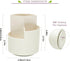 Desk Pencil Pen Holder, 3 Slots 360-Degree Rotating Organizer for Home, Office, School, Kids, White
