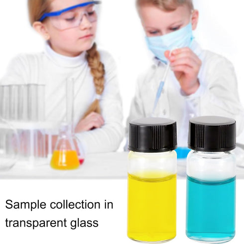 Ellbest 5ml (0.17 Oz) Small Glass Vials, Clear Glass Bottles with Screwcap, Pack of 10 for Liquid Sample Collection