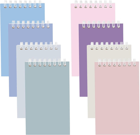 Ddaowanx Small Notebooks, 3x5 Pocket Spiral Notepads, Lined Pages, Mini Notebook for Work or School, 8 Delight Colors