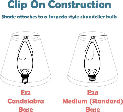 Aspen Creative 51027-2,Hardback White,4"Top 6"Bottom 5.5" Slant,Set 2 Empire Transitional Clip-On Chandelier