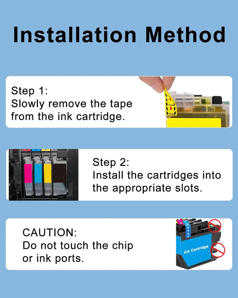 LC103XL High Yield Ink Cartridges Replacement for Brother LC103XL LC101 XL (BK/C/M/Y, 4-Pack)