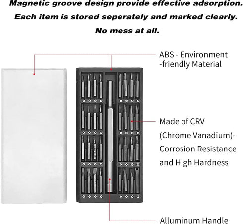 33 in 1 Precision Screwdriver Set - Electronics Precision Repair Tool Kit for Phone, Laptop, Game Console
