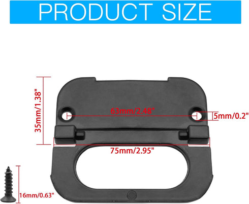 3 inch Flush Pull Ring Handles Hidden Recessed Furniture Grip, Metal Black Flush Ring Sliding Pull Handle with Screws for Cabinet Drawers Cupboard Dresser(2Pcs) by Bonsicoky