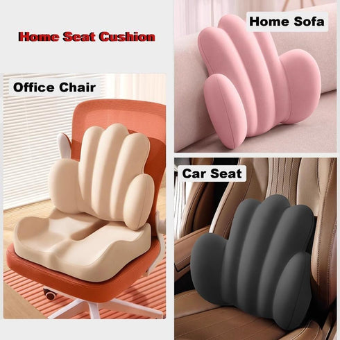 Tophacker Set Seat Cushion & Lumbar Support Pillow for Office Chair, Ergonomic Back Pillow for Sciatica Pain Relief