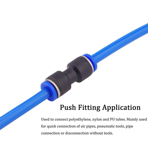 40Pcs Quick Fitting Set, 4mm/6mm/8mm/10mm Push to Connect Pipe Tube Fittings, Pneumatic Air Line Connector