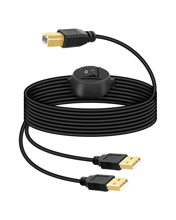 RIIEYOCA 2 in 1 USB Printer Cable Splitter, USB A Male to