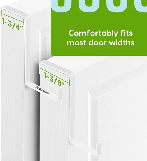 Unjumbly 4 Pack Over The Door Hooks | Fits Door Width 1 3/8" to 1 3/4", Reversible Hangers for Clothes