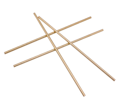 PGCOKO 4Pcs Solid Round Brass Rod Kit - Lathe Bar Stock for DIY Craft Tool, 1/4 inch Diameter, 11.8 inch Length