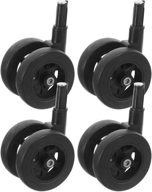 Homoyoyo Baby Walker Wheels 4Pcs Stroller Wheels Replacement Stroller Caster Black PP