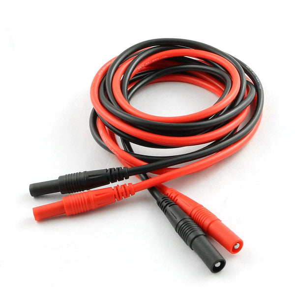 ZYAMY 2pcs Heavy Duty Silicone Wires Multimeter Leads Probes Adapter, 4mm Banana Plug to Jack (1 Red + 1 Black)