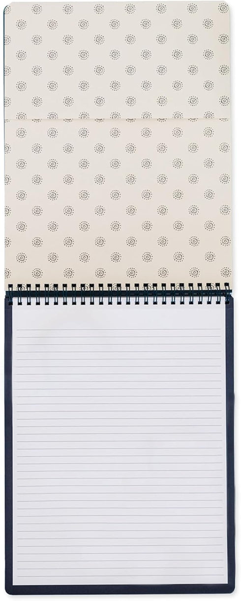 Steel Mill & Co Large Top Spiral Notebook, College Ruled, 11" x 8.5", Durable Hardcover, 160 Lined Pages, Leopard Daisy