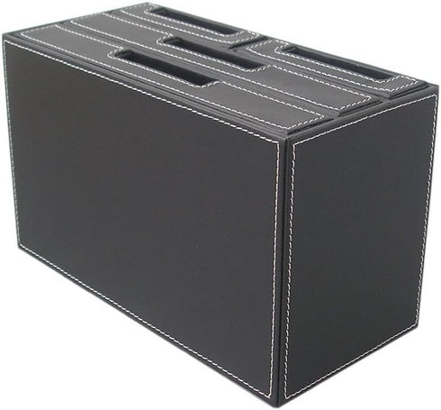 KINGFOM PU Leather Desk Organizer with 4 Drawers, Small Desktop Organizer for Office Supplies