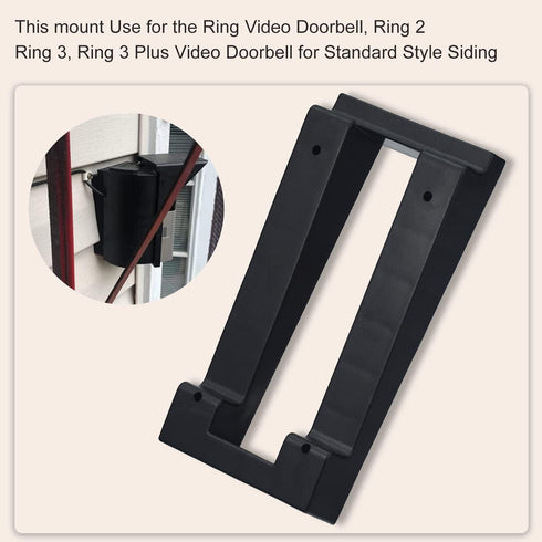 Video Doorbell Mounting/Adapter Plate with Hardware - Vinyl Siding Angle Adjustment for Ring 2, Ring 3, Ring 3 Plus