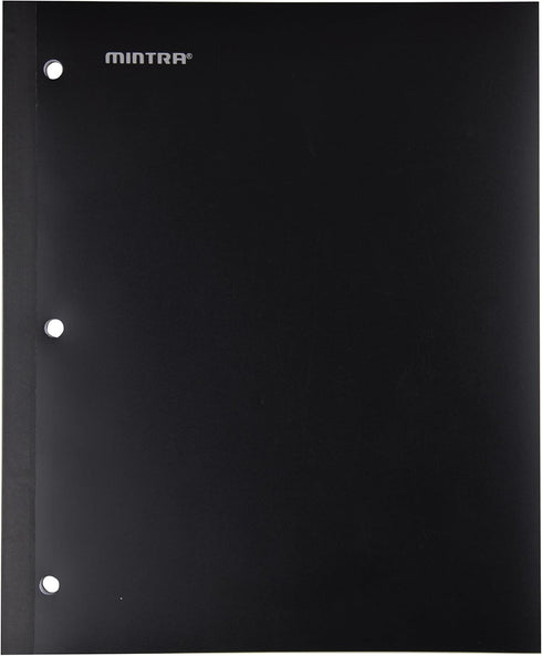 Mintra Wireless Notebook 3 Pack, 80 Sheets College Ruled (Black, Blue, Red)