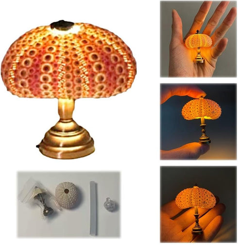 HFLWYWD DIY Sea Urchin Night Light,Portable Sea Urchin Beach Themed Night Light,Sea Urchin Shell Night Lamp, Funny