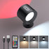 1PC 9 3 Dimming Battery Operated Wall Mounted Light with Remote, Colors RGB Rechargeable Ambient Sconce, Color