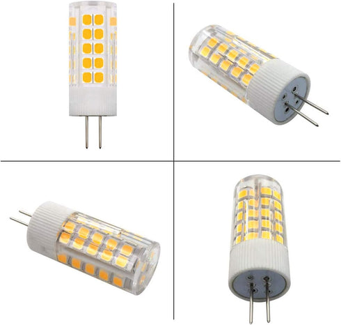 G4 LED Bulbs 110V-130V, 5W Warm White 3000K, Dimmable Bi-Pin Base, Pack of 10 for Under-Cabinet Lighting