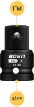 BOEN 3/4"F to 1"M Impact Socket Adapter, Cr-Mo Steel,Socket Adapter Set for Impact Driver Conversions