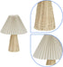 Tiiyee Small Table Lamp, Pleated Table Lamp Bedside Night Lamp with Rattan Base Fabric Pleated Lampshade Vintage Design