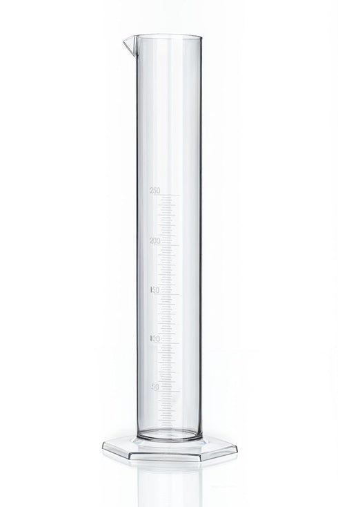 North Mountain Supply Extra Clear Plastic Graduated Cylinders 250cc - Made in Italy