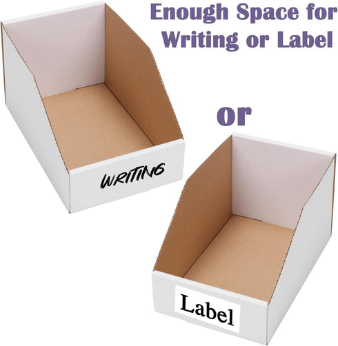 EXYGLO 35 Pack Cardboard Storage Bins, 9.4x4x4.5 Inch Corrugated Organizer for Pantry, Shelves, Garage, Office