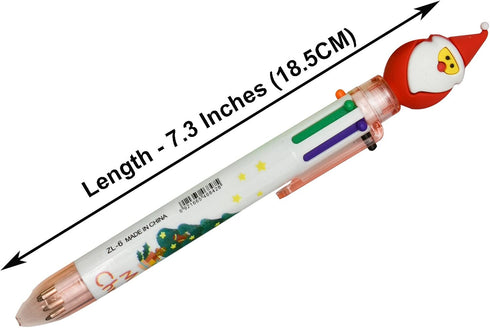 Maydahui 12PCS Christmas Multicolor Ballpoint Pen 6-in-1 Pens Retractable Priting Pen Snowman Reindeer Christmas Tree Santa Claus for Christmas Party School Office by Maydahui