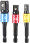 3Pcs Impact Grade Driver Sockets Drill Adapter Extension Set 1/4", 1/2", 3/8 Reducer for Power Drill