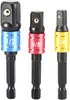 3Pcs Impact Grade Driver Sockets Drill Adapter Extension Set 1/4", 1/2", 3/8 Reducer for Power Drill