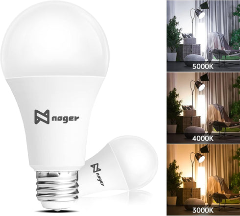 Noger 3-Way Led Light Bulbs A21 4 Pack, 50 100 150W Equivalent, 5000K Daylight, E26 Light Bulbs