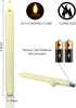 6 Pack Homemory Flameless Taper Candles, No Remote, Realistic Flickering Battery Operated Candlesticks, Ivory LED