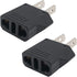 US Plug Adapter, Small European to US Plug Adapter, Black, EU to US Travel Power Plug Adapter (2-Pack)